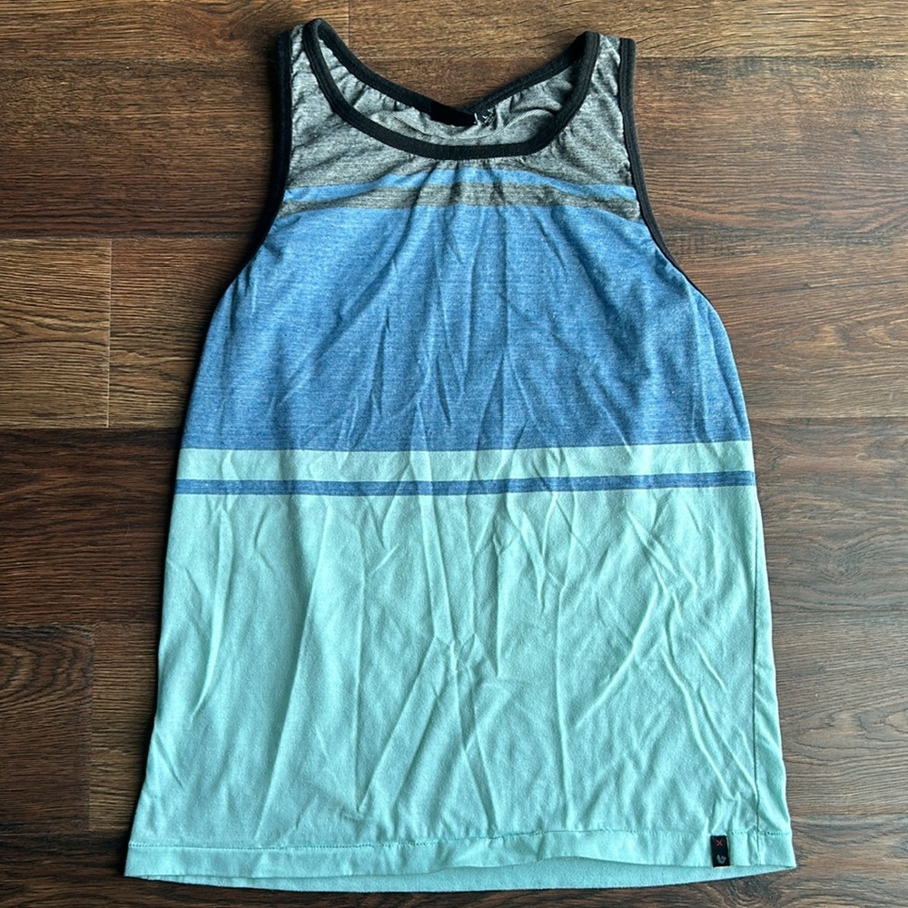 Men's Striped Tank Top - Light Blue/Teal